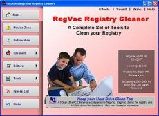 Скриншот 1 из 1 программы RegVac Registry Cleaner