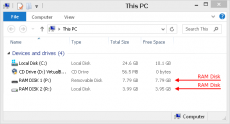 Скриншот 1 из 3 программы SoftPerfect RAM Disk