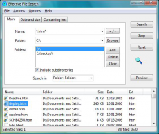 Скриншот 1 из 3 программы Effective File Search