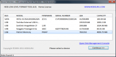 Скриншот 1 из 1 программы HDD Low Level Format Tool