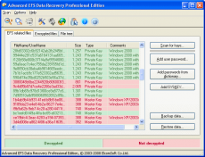 Скриншот 1 из 1 программы Advanced EFS Data Recovery