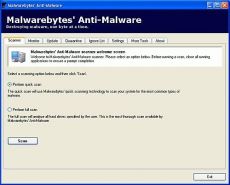 Скриншот 1 из 3 программы Malwarebytes Anti-Malware