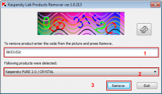 Скриншот 1 из 1 программы Kaspersky Lab Products Remover