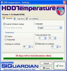 Скриншот 1 из 1 программы HDD Temperature