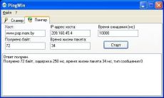 Скриншот 1 из 1 программы PingWin