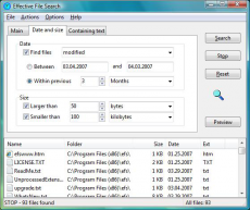 Скриншот 2 из 3 программы Effective File Search