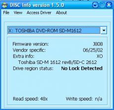 Скриншот 1 из 1 программы DISCInfo