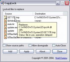 Скриншот 1 из 1 программы Locked Files Wizard