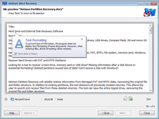 Скриншот 1 из 1 программы Hetman Word Recovery