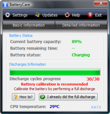 Скриншот 5 из 8 программы BatteryCare
