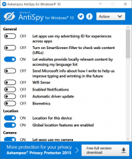 Скриншот 1 из 1 программы Ashampoo AntiSpy