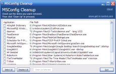 Скриншот 1 из 1 программы MSConfig Cleanup
