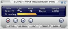 Скриншот 1 из 1 программы Super MP3 Recorder