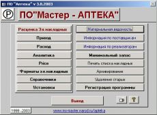 Скриншот 1 из 1 программы Мастер-Аптека 2000