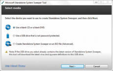 Скриншот 1 из 3 программы Microsoft Standalone System Sweeper Tool