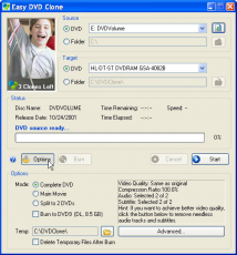 Скриншот 1 из 2 программы Easy DVD Clone