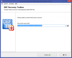 Скриншот 1 из 1 программы Recovery Toolbox for DBF